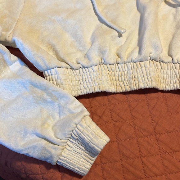 ADIKA SWEATSHIRT HOODIE CROP TOP TIE DYE YELLOW SIZE M - Picture 4 of 4